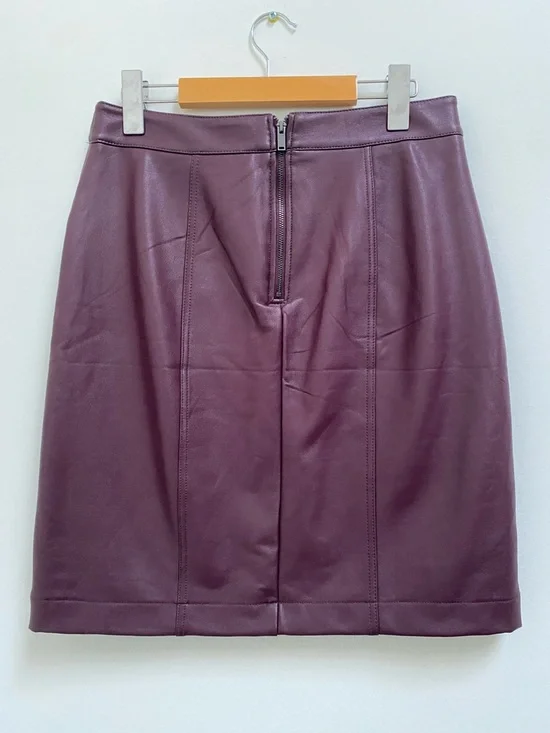 Reitmans Faux Leather Pencil Skirt - Plum - Picture 5 of 10